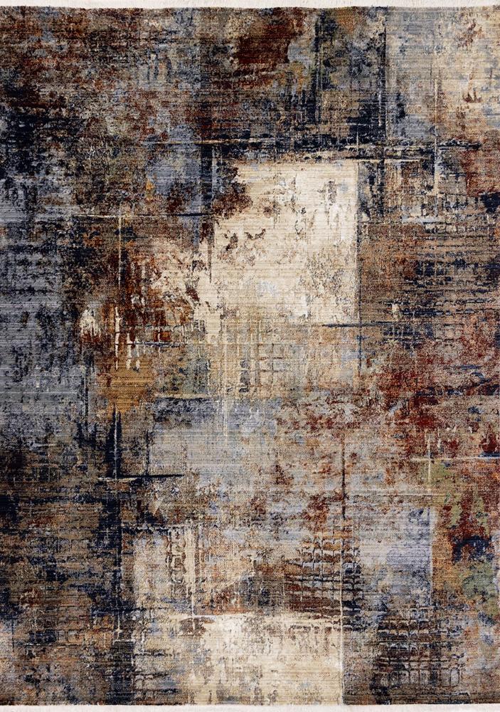 Kalora Interiors - Serene Red Blue Beige Layered Distressed Rug, 53in x 77in - D931/4737 160240 veiw 1
