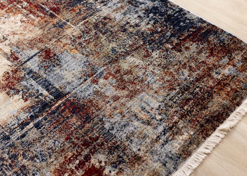 Kalora Interiors - Serene Red Blue Beige Layered Distressed Rug, 53in x 77in - D931/4737 160240 veiw 4
