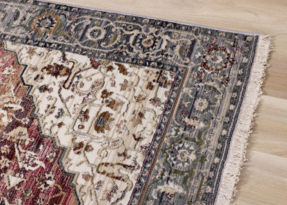 Kalora Interiors - Serene Pink Cream Blue Elaborate Border Rug, 53in x 710in - E154/0427 160240 veiw 4