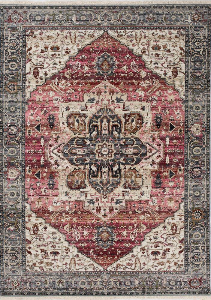 Kalora Interiors - Serene Pink Cream Blue Elaborate Border Rug, 710 x 102 - E154/0427 240310 veiw 1