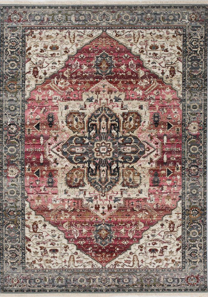 Kalora Interiors - Serene Pink Cream Blue Elaborate Border Rug, 710 x 102 - E154/0427 240310 veiw 1