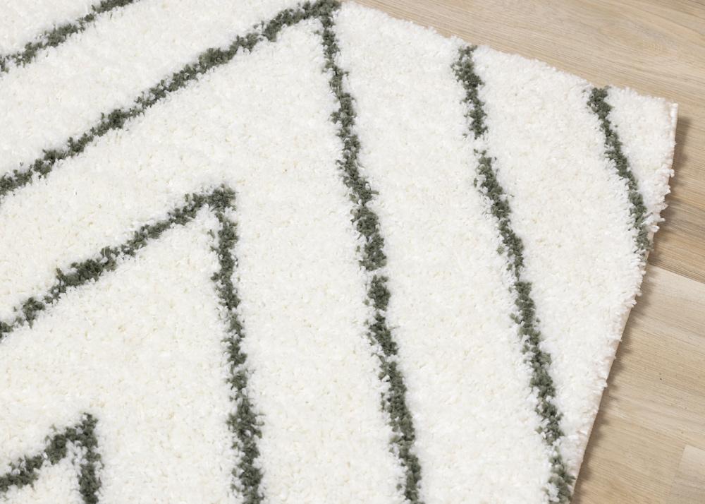 Kalora Interiors - Pascal Cream Green Geometric Shag Rug, 710in x 106in - E884/1121 240320 veiw 4