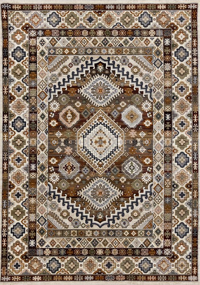 Kalora Interiors - Samira Cream Red Orange Traditional Classic Border Rug, 710in x 102in - F027/4494 240310 veiw 1