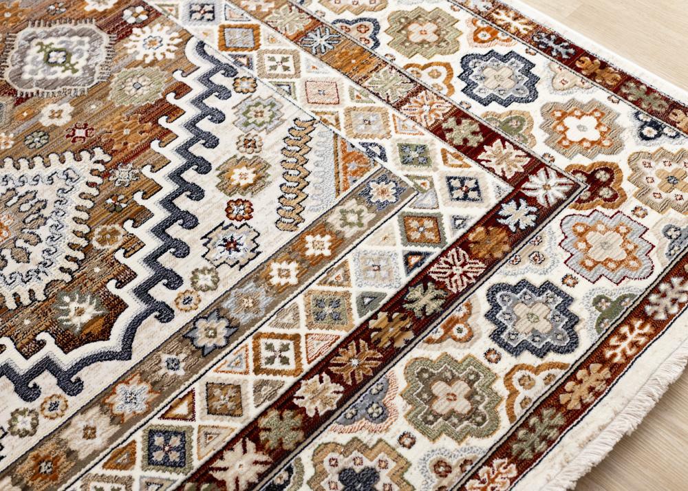 Kalora Interiors - Samira Cream Red Orange Traditional Classic Border Rug, 710in x 102in - F027/4494 240310 veiw 4