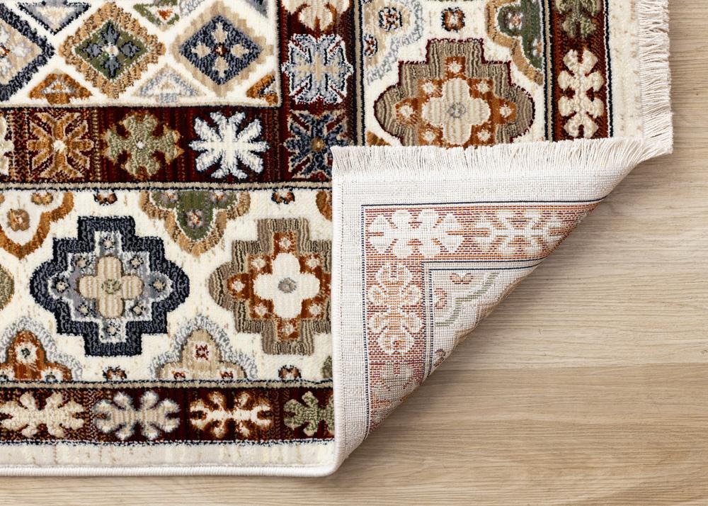 Kalora Interiors - Samira Cream Red Orange Traditional Classic Border Rug, 710in x 102in - F027/4494 240310 veiw 5