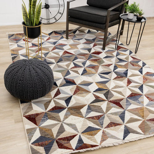 Kalora Interiors - Samira Geometric Star Rug, 710in x 102in - F044/7274 240310 veiw 2