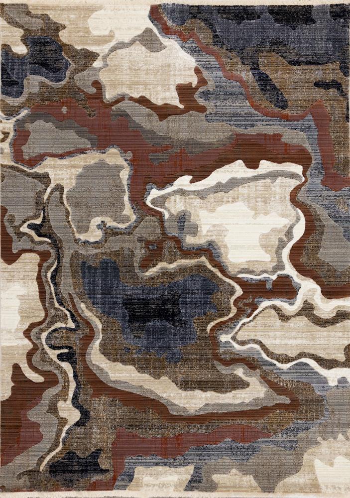 Kalora Interiors - Samira Beige Brown Blue Acrylic Pour Rug, 53in x 710in - F045/4979 160240 veiw 1