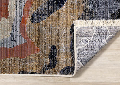 Kalora Interiors - Samira Beige Brown Blue Acrylic Pour Rug, 53in x 710in - F045/4979 160240 veiw 5