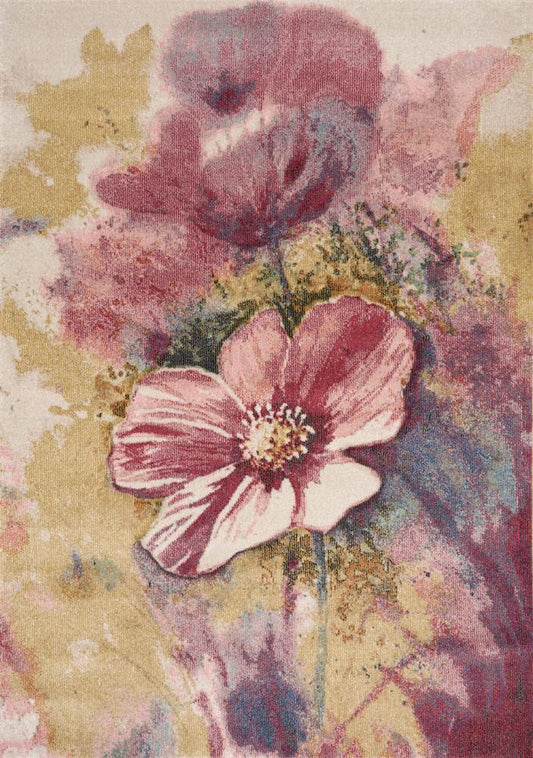 Kalora Interiors - Folio Pink Yellow Blue Poppy Rug, 53in x 77in - F829/6212 160230 veiw 1