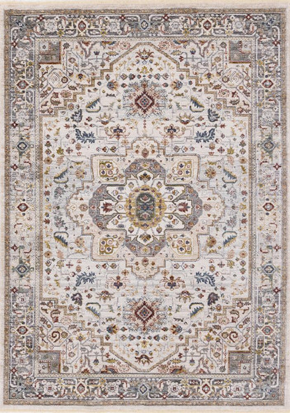 Kalora Interiors - Marisa Cream Beige Floral Medallion Rug, 710in x 102in - G390/2565 240310 veiw 1