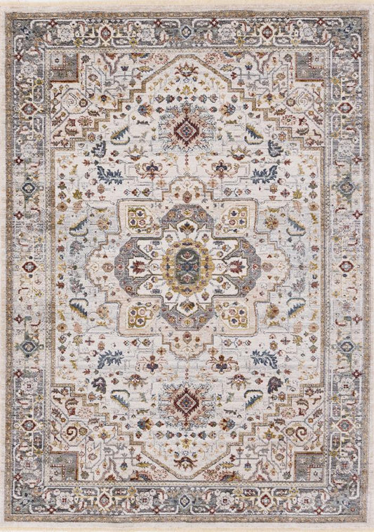 Kalora Interiors - Marisa Cream Beige Floral Medallion Rug, 710in x 102in - G390/2565 240310 veiw 1