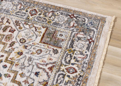 Kalora Interiors - Marisa Cream Beige Floral Medallion Rug, 710in x 102in - G390/2565 240310 veiw 4