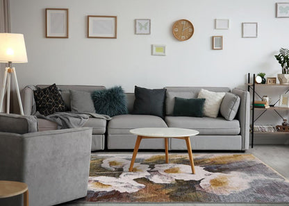 Kalora Interiors - Marisa Green Blue Cream Flower Rug, 53in x 710in - G394/2676 160240 veiw 3