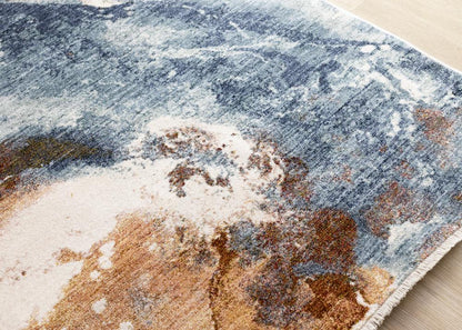 Kalora Interiors - Marisa Blue Orange White Granite Swirl Rug, 710in x 102in - G401/2717 240310 veiw 4