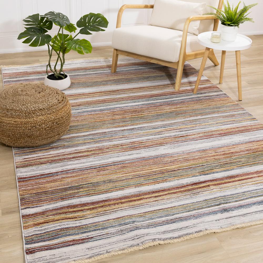 Kalora Interiors - Marisa Multicolour Striped Plush Rug, 53in x 710in - G457/2626 160240 veiw 2