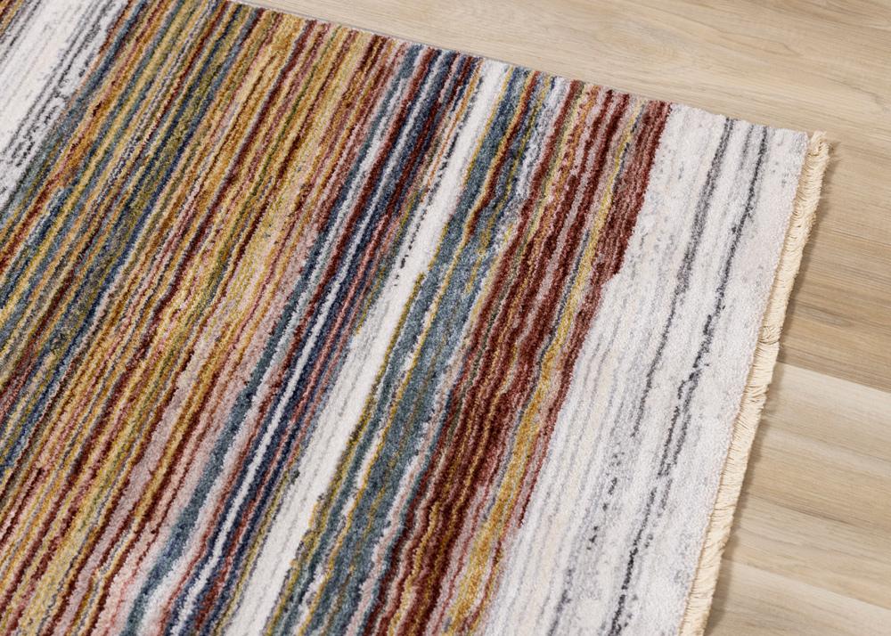 Kalora Interiors - Marisa Multicolour Striped Plush Rug, 710in x 102in - G457/2626 240310 veiw 4