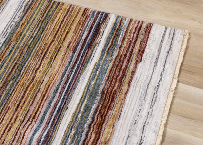 Kalora Interiors - Marisa Multicolour Striped Plush Rug, 710in x 102in - G457/2626 240310 veiw 4