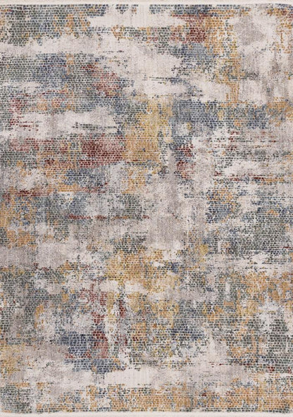 Kalora Interiors - Marisa Distressed Abstract Red Yellow Blue Plush Rug, 710in x 102in - G458/2787 240310 veiw 1