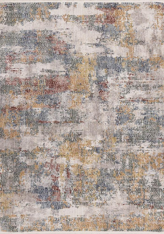 Kalora Interiors - Marisa Distressed Abstract Red Yellow Blue Plush Rug, 710in x 102in - G458/2787 240310 veiw 1