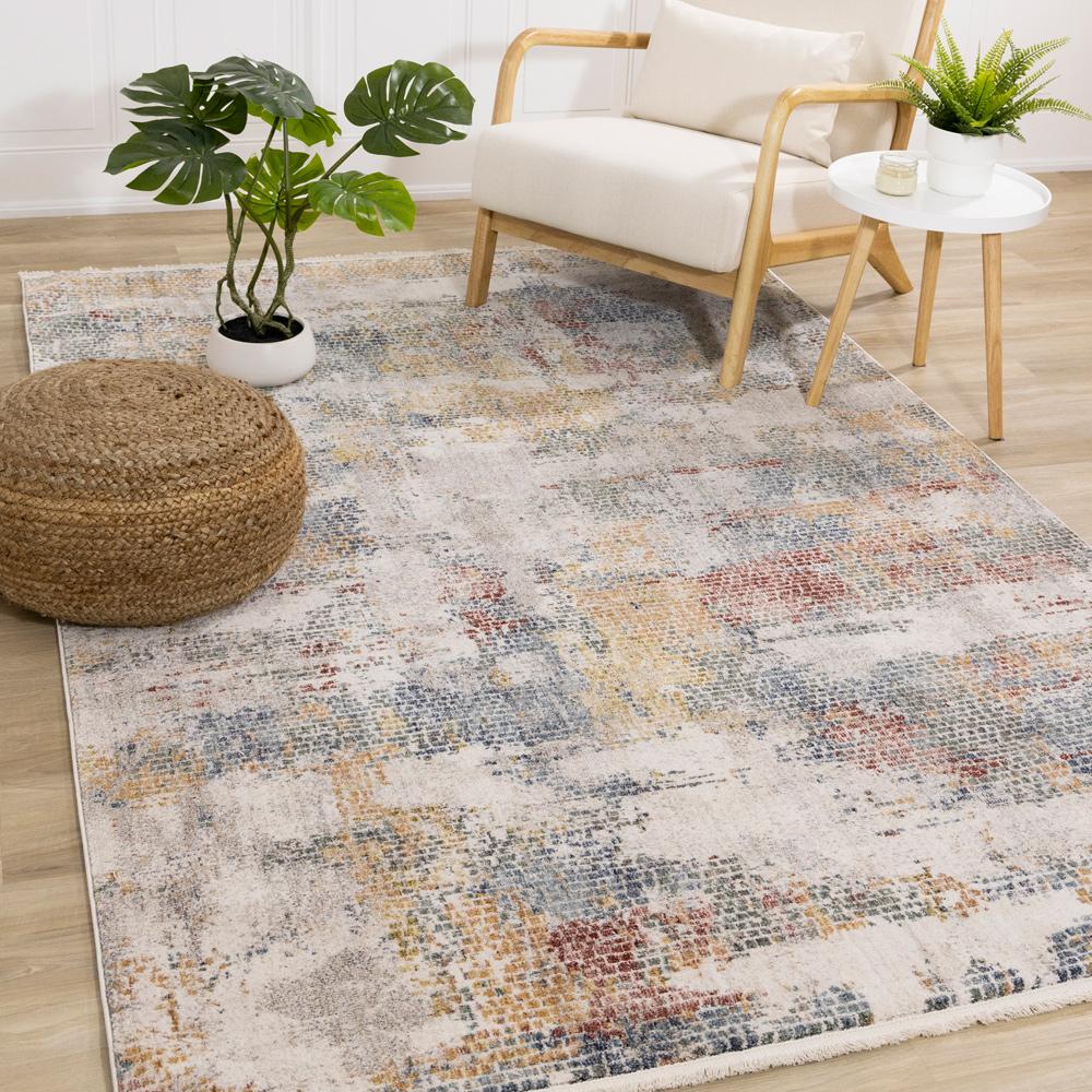Kalora Interiors - Marisa Distressed Abstract Red Yellow Blue Plush Rug, 710in x 102in - G458/2787 240310 veiw 2