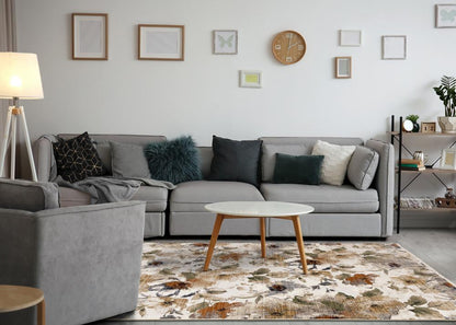 Kalora Interiors - Serene Warm Toned Floral Print Rug, 710in x 102in - G997/4989 240310 veiw 3