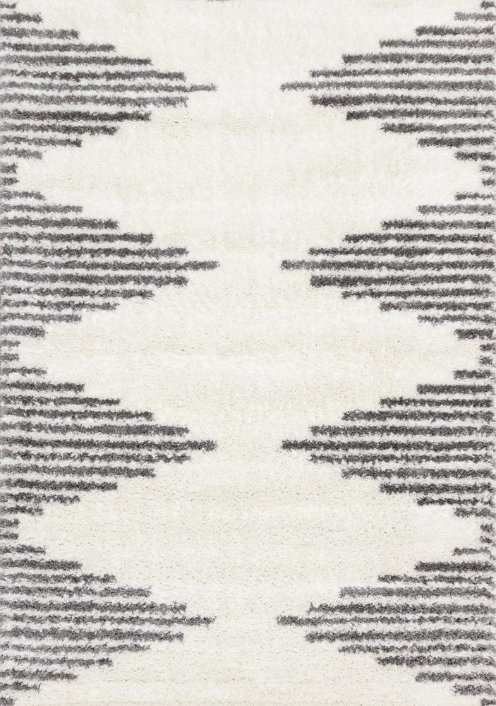 Kalora Interiors - Pascal Cream Grey Inverted Diamond Pattern Rug, 710in x 106in - H022/4131 240320 veiw 1