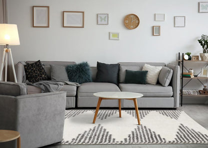Kalora Interiors - Pascal Cream Grey Inverted Diamond Pattern Rug, 710in x 106in - H022/4131 240320 veiw 3