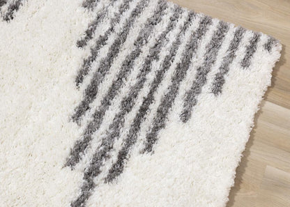 Kalora Interiors - Pascal Cream Grey Inverted Diamond Pattern Rug, 710in x 106in - H022/4131 240320 veiw 4