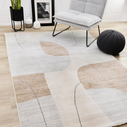 Kalora Interiors - Marisa Grey Brown Cream Geometric Rug, 53in x 710in - H347/2757 160240 veiw 2