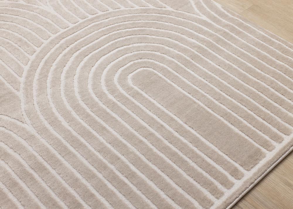 Kalora Interiors - Leo Cream Beige Modern Geometric Arches Pattern Rug, 710in x 106in - H632/0151 240320 veiw 4