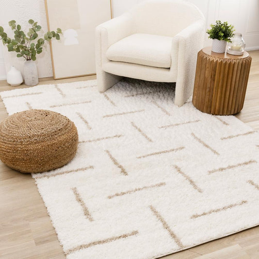 Kalora Interiors - Pascal Cream Beige Scattered Lines Rug, 710in x 106in - H640/3212 240320 veiw 2