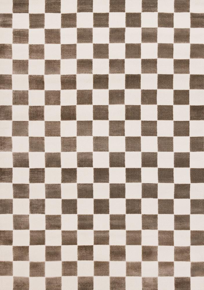 Kalora Interiors - Leo Brown White Checkers Rug, 710in x 106in - H774/9656 240320 veiw 1