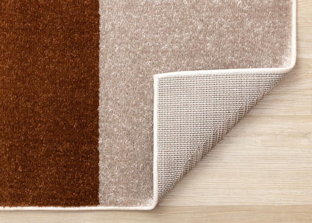 Kalora Interiors - Malibu Taupe Oxblood Cream Striped Curvy Geometric Design Rug, 53in x 77in - H823/1242 160230 veiw 5