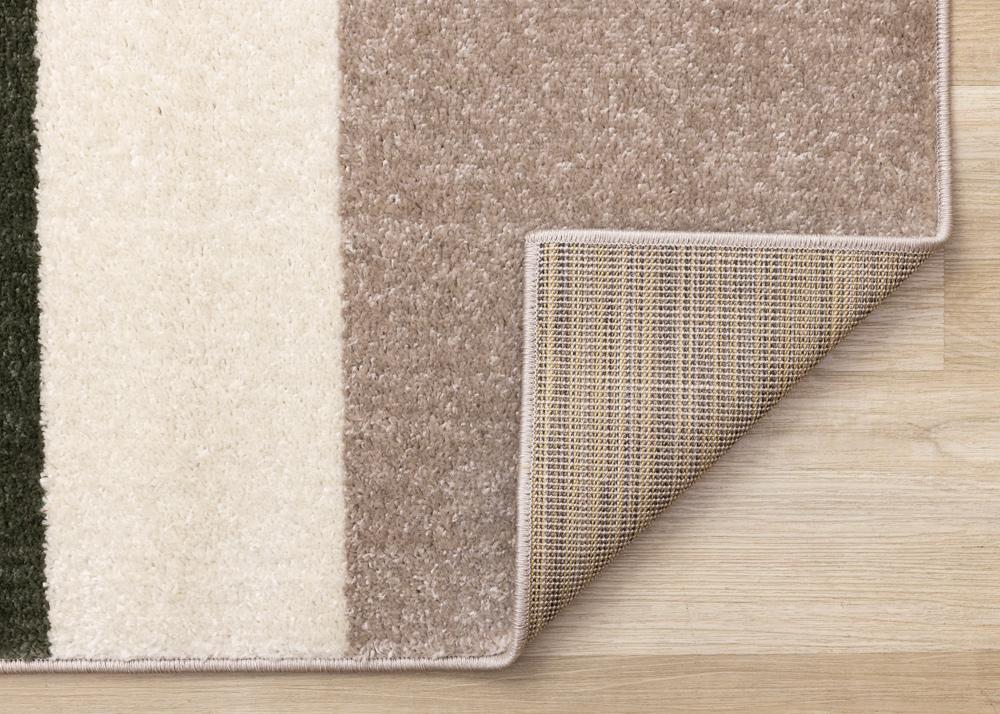 Kalora Interiors - Malibu Taupe Green Cream Striped Curvy Geometric Design Rug, 53in x 77in - H823/1313 160230 veiw 5