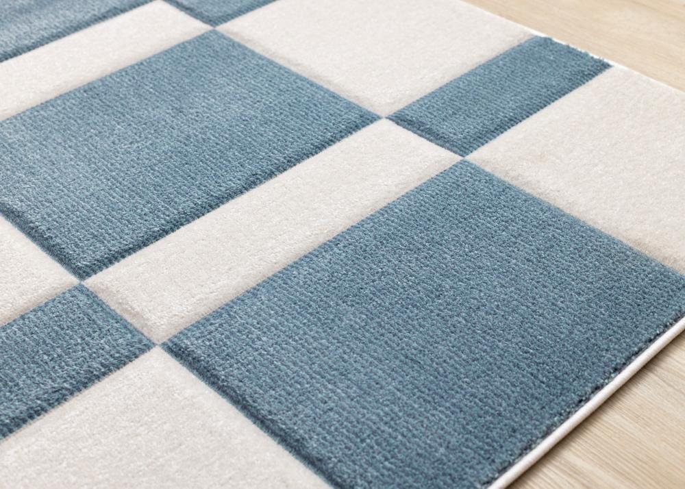 Kalora Interiors - Folio Blue White Banded Rectangle Pattern Rug, 710in x 106in - H824/6242 240320 veiw 4