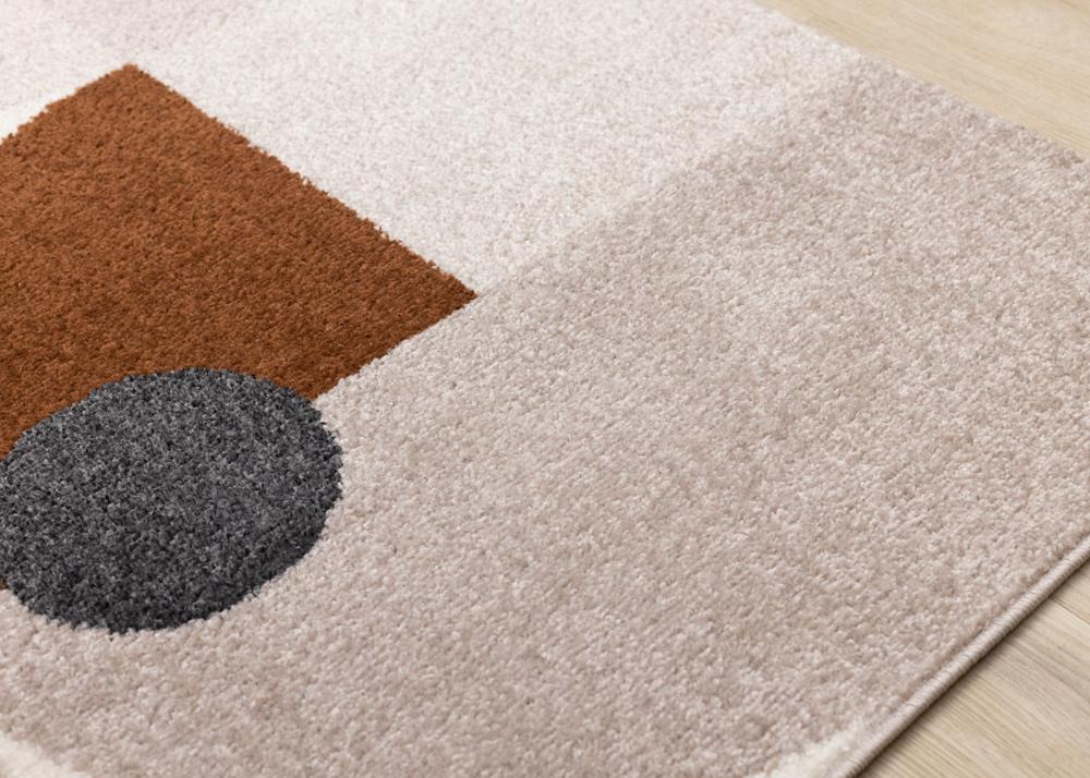 Kalora Interiors - Malibu Taupe Oxblood Cream Curvy Geometric Design Rug, 710in x 106in - H904/1343 240320 veiw 4