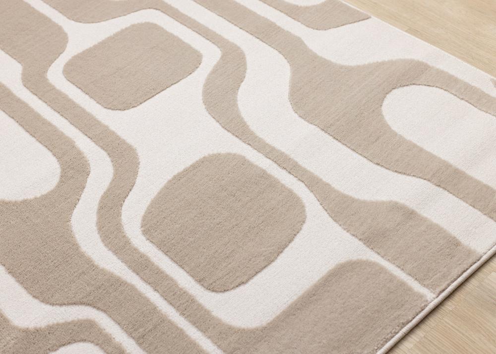 Kalora Interiors - Leo Beige Cream Mid-Century Modern Design Rug, 53in x 77in - H939/0151 160230 veiw 4