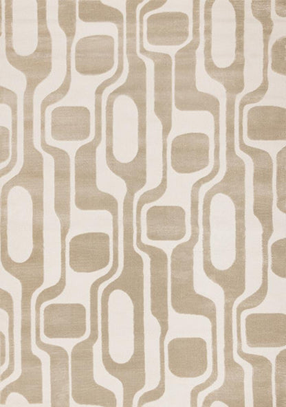 Kalora Interiors - Leo Beige Cream Mid-Century Modern Design Rug, 710in x 106in - H939/0151 240320 veiw 1