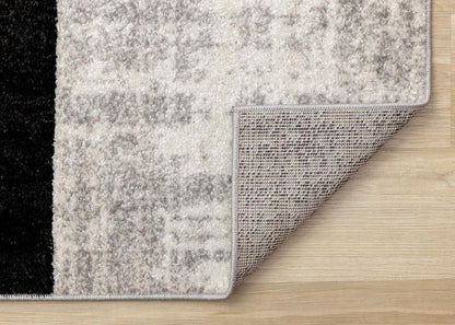 Kalora Interiors - Eclipse Grey Black White Modern Geometric Design Rug, 53in x 77in - J029/9646 160230 veiw 5