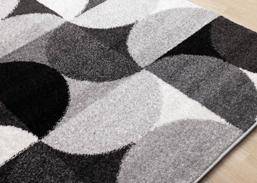 Kalora Interiors - Eclipse Grey Black White Mid-Century Modern Design Rug, 53in x 77in - J032/9626 160230 veiw 4