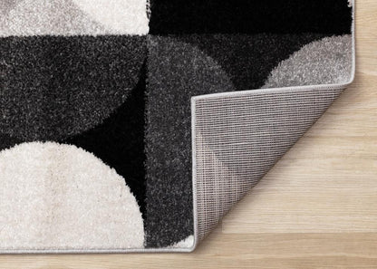 Kalora Interiors - Eclipse Grey Black White Mid-Century Modern Design Rug, 53in x 77in - J032/9626 160230 veiw 5