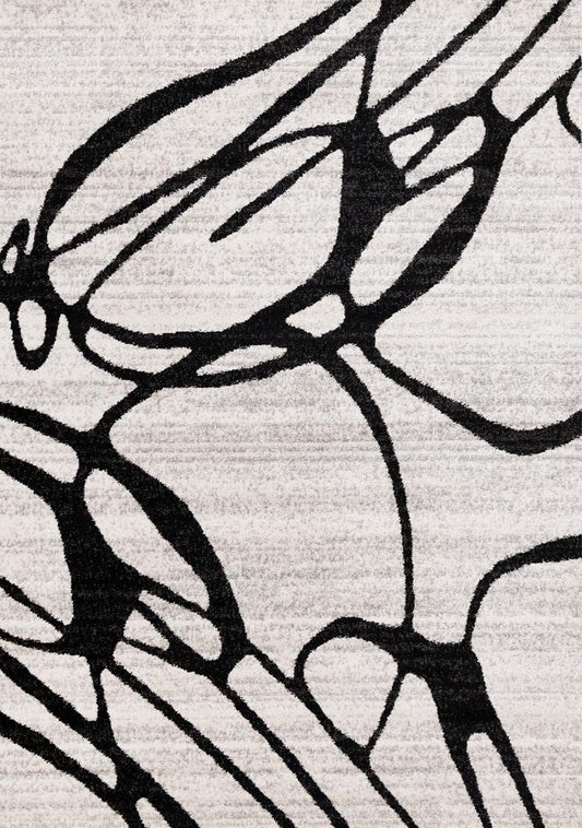 Kalora Interiors - Eclipse Grey Black Drizzle Swirl Rug, 710in x 106in - J034/9323 240320 veiw 1