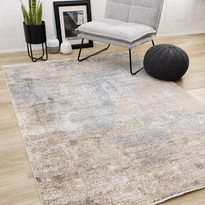 Kalora Interiors - Marisa Blue Beige White Distressed Rug, 53in x 710in - J200/2515 160240 veiw 2