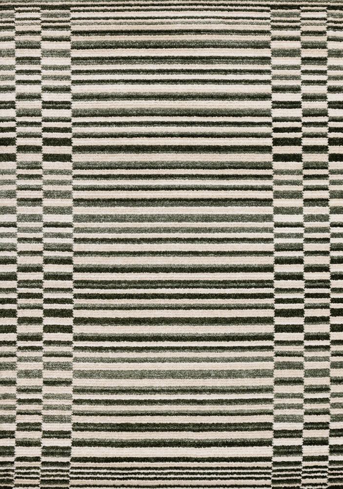 Kalora Interiors - Nala Green Cream Striped Rows Pattern Rug, 710in x 106in - N126/UW81 240320 veiw 1