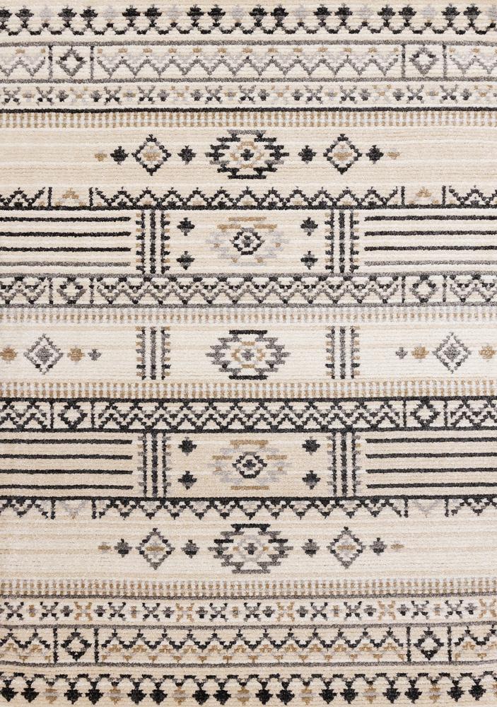 Kalora Interiors - Nala Cream Grey Black Beige Southwestern Pattern Rug, 53in x 77in - N157/UI83 160230 veiw 1