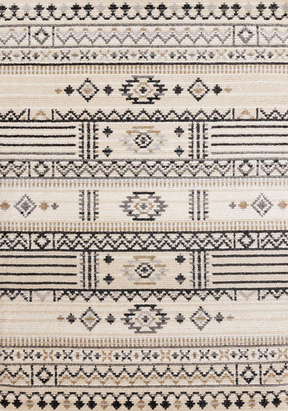 Kalora Interiors - Nala Cream Grey Black Beige Southwestern Pattern Rug, 53in x 77in - N157/UI83 160230 veiw 1
