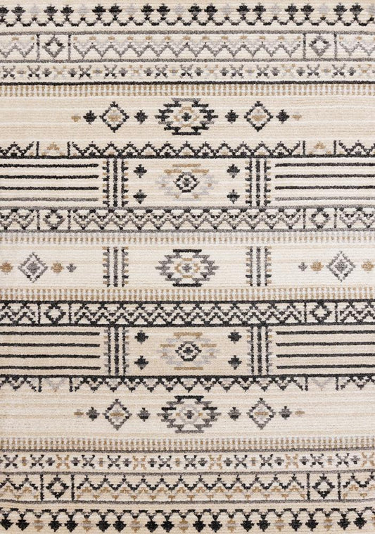 Kalora Interiors - Nala Cream Grey Black Beige Southwestern Pattern Rug, 53in x 77in - N157/UI83 160230 veiw 1