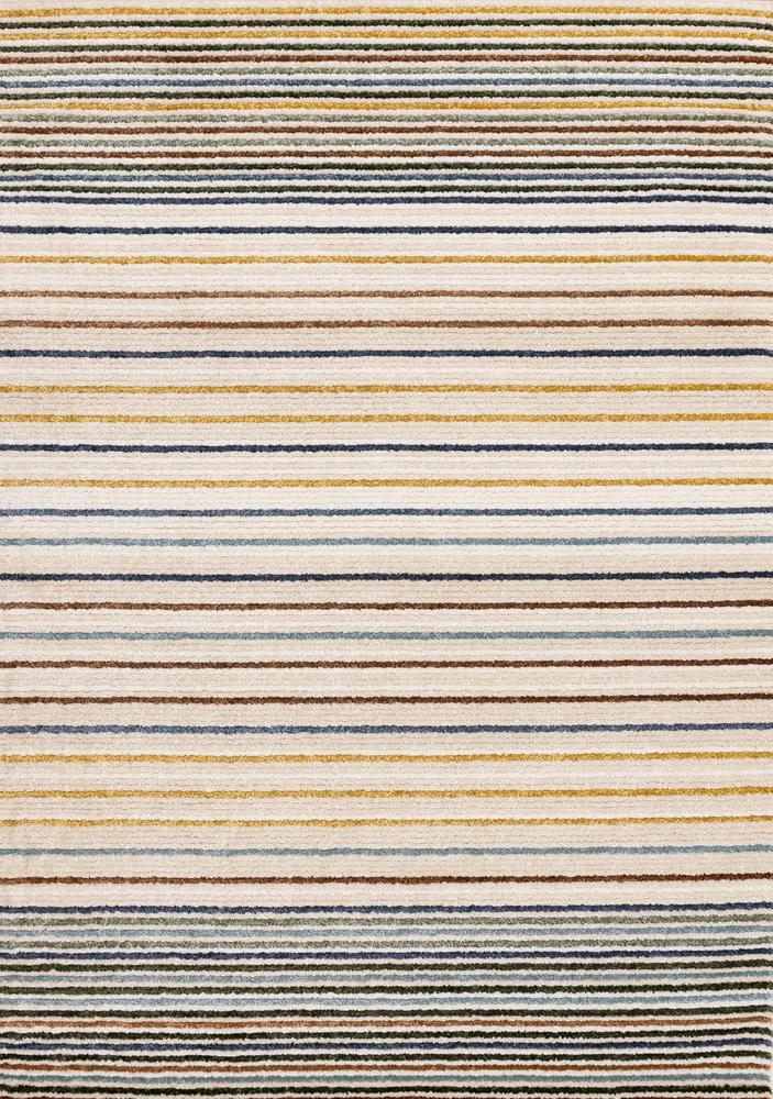 Kalora Interiors - Nala Cream Yellow Oxblood Green Blue Striped Rug, 53in x 77in - N200/UW86 160230 veiw 1