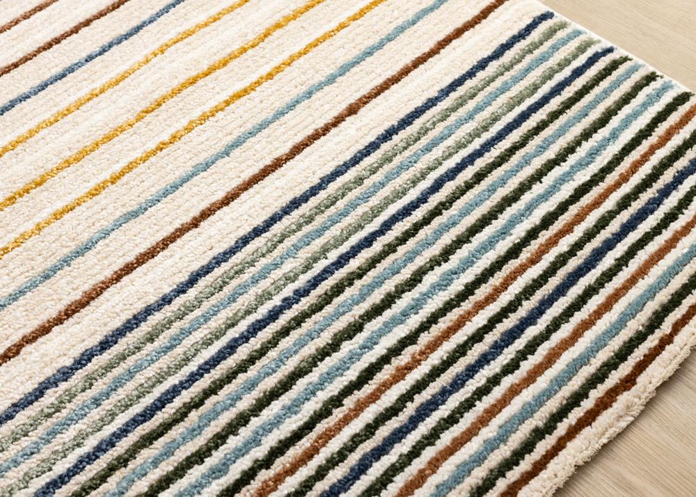 Kalora Interiors - Nala Cream Yellow Oxblood Green Blue Striped Rug, 53in x 77in - N200/UW86 160230 veiw 4