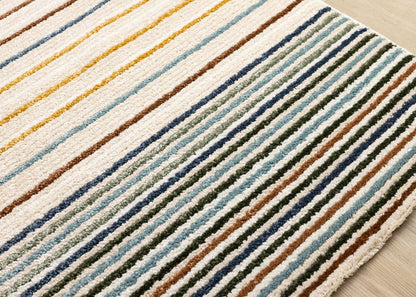Kalora Interiors - Nala Cream Yellow Oxblood Green Blue Striped Rug, 53in x 77in - N200/UW86 160230 veiw 4